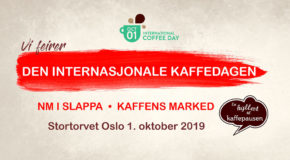 Arrangementsplakaten til Norsk Kaffeinformasjons feiring av Den internasjonale kaffedagen.