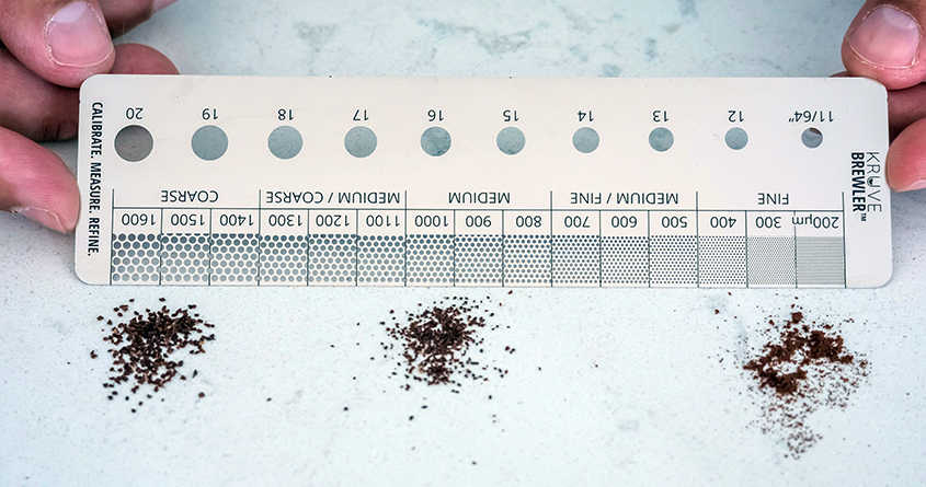 Kruve BREWLER brukes for å måle størrelsen til malt kaffe
