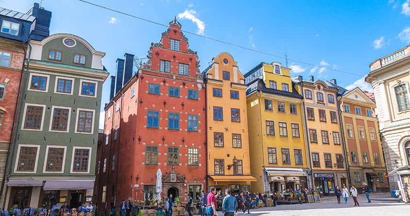 Bilde av bygningene ved Stortorget i Gamla Stan i Stockholm